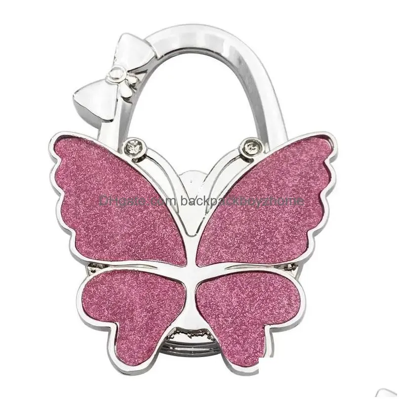 Foldable Butterfly Handbag Key Hook For Purse With Glossy Matte